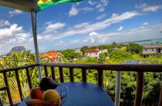 Surf House Villa D'or - guest house la gaulette mauritius surf holidays studio chameaux balcony view.jpg