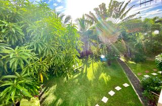 Accommodation - Surf house la Gaulette Mauritius anchor room garden windows view.jpg