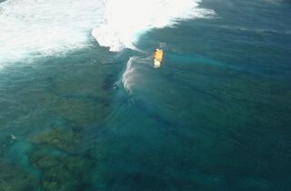 Kitesurf equipment rental - one eye mauritius from the sky drone kite waves.jpg